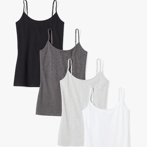 Amazon Essentials Women's Camisole Set - Black, Gray, White, Light Gray